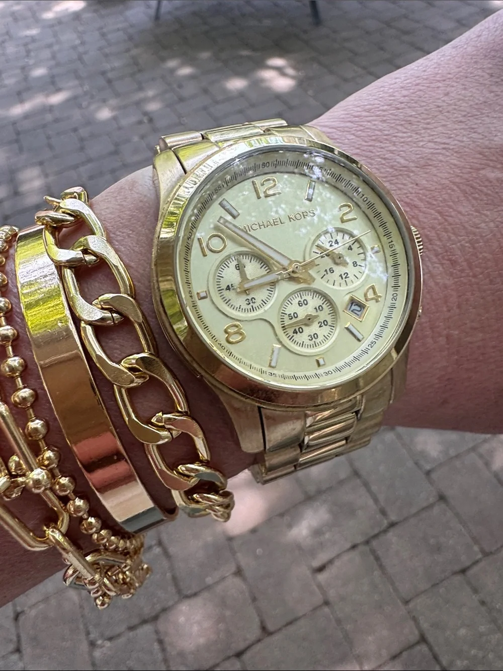 Gold Chronograph Watch- EUC!